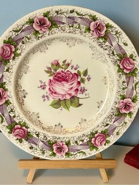 Royal Staffordshire Miniver Rose Pink Plate Floral England Vintage